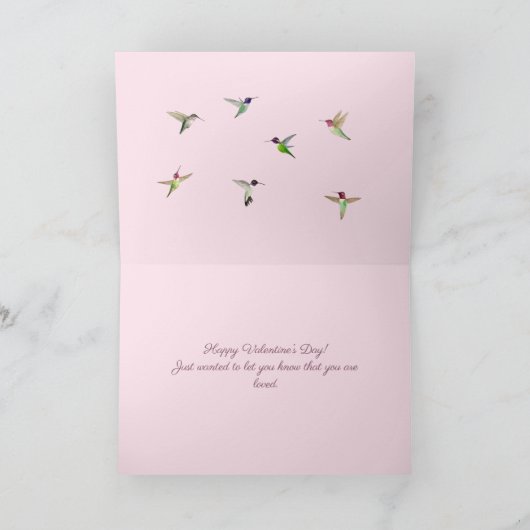 Hummingbird Heart Valentijnsdag Card Kaart (Binnen)