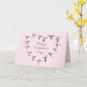 Hummingbird Heart Valentijnsdag Card Kaart (Gele Bloem)