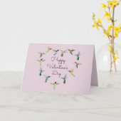 Hummingbird Heart Valentijnsdag Card Kaart (Gele Bloem)