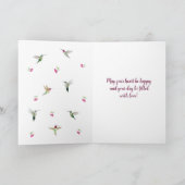 Hummingbird Heart Valentijnsdag Card Kaart (Binnen)
