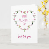Hummingbird Heart Valentijnsdag Card Kaart (Gele Bloem)