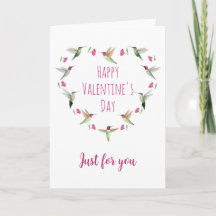 Hummingbird Heart Valentijnsdag Card