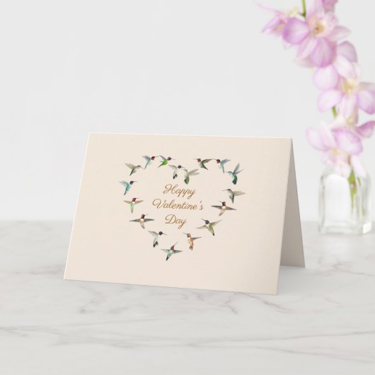 Hummingbird Heart Valentijnsdag Kaart (Orchidee)