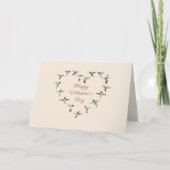 Hummingbird Heart Valentijnsdag Kaart (Voorkant)