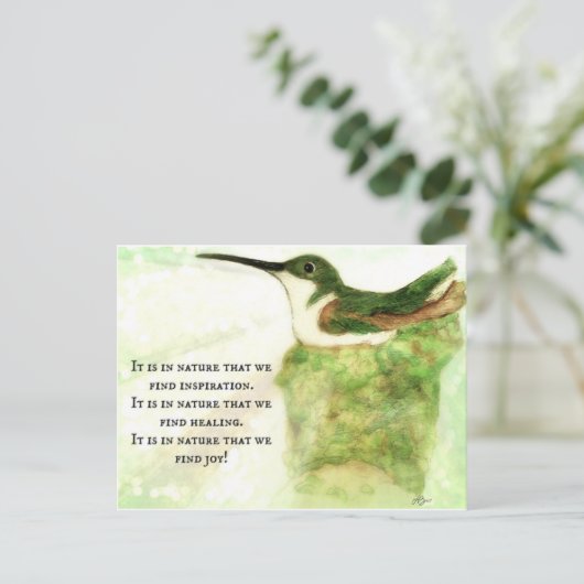 Hummingbird - Het is in de natuur dat we vreugde v Briefkaart (Staand voorkant)
