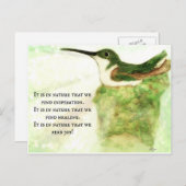 Hummingbird - Het is in de natuur dat we vreugde v Briefkaart (Voorkant / Achterkant)