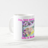 Hummingbird, het leven is geweldig!, Joy, liefde e Koffiemok (Voorkant links)