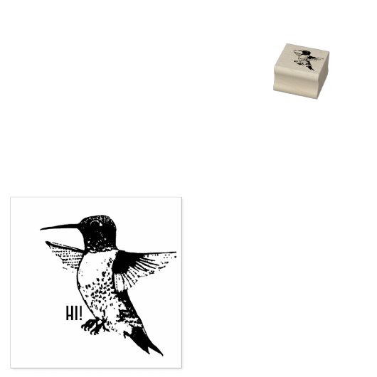 Hummingbird Hi Rubberstempel (Gestempeld)