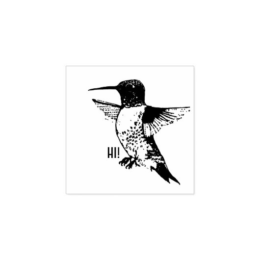 Hummingbird Hi Rubberstempel (Afrduk)