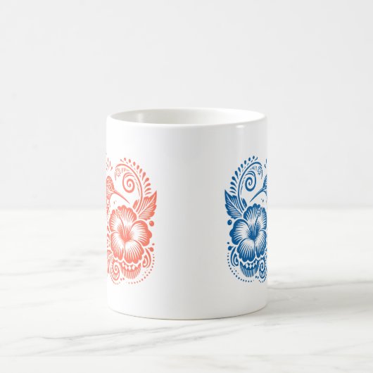 Hummingbird & Hibiscus Coffee Mok (Center)