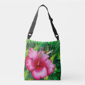 Hummingbird Hibiscus Crossbody Tas (Voorkant)