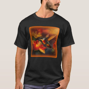 Hummingbird Hibiscus Flower Morning Sunrise Natuur T-shirt