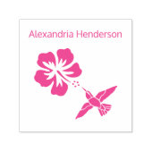 Hummingbird Hibiscus Name Monogram Zelfinktende Stempel (Design)