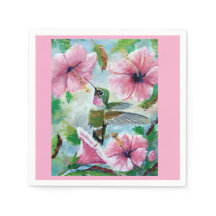 Hummingbird & Hibiscus Papier & Doek Servetten