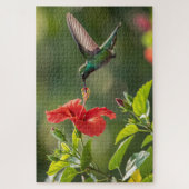 Hummingbird Hibiscus Puzzel - Levendige Tropische Legpuzzel (Verticaal)