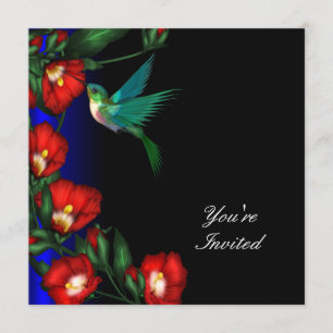 Hummingbird Hibiscus Verjaardagsfeest Template Kaart