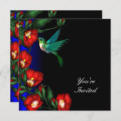 Hummingbird Hibiscus verjaardagsfeestje Sjabloon Kaart (Voorkant / Achterkant)