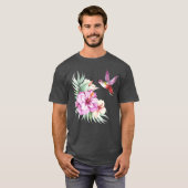 Hummingbird Hibiscus Waterverf Floral Premium T-shirt (Voorkant volledig)