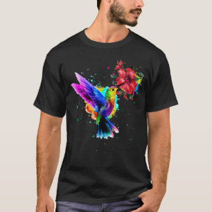 Hummingbird Hibiscus Waterverf Floral Premium T-shirt