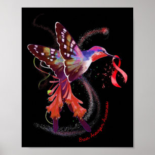 Hummingbird Hold bordeaux lint hersenaneurysma Aw Poster