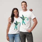 Hummingbird Holding Blauwgroen Ribbon Ovarium Canc T-shirt (Unisex)