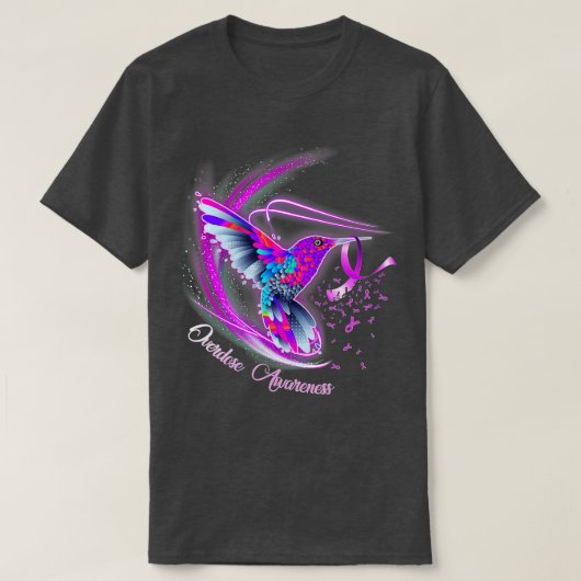 Hummingbird Holding Paars-lint overdosering Awaren T-shirt (Design voorkant)