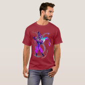 Hummingbird Holding Paars lintfibromyalgie T-shirt (Voorkant volledig)