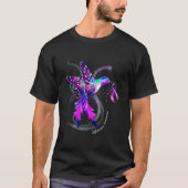 Hummingbird Holding Paarse Ribbon Alzheimer Awar T-shirt (Voorkant)