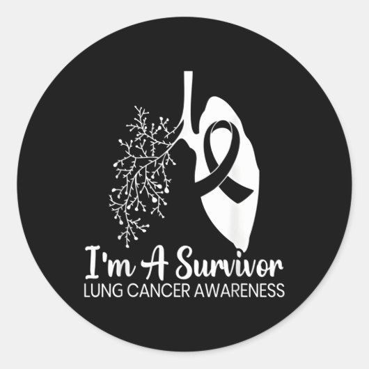 Hummingbird Holding White Ribbon Lung Cancer Aware Ronde Sticker (Voorkant)