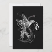 Hummingbird Holding White Ribbon Lung Cancer Aware Save The Date (Voorkant)