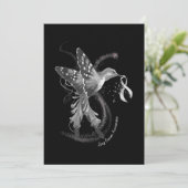 Hummingbird Holding White Ribbon Lung Cancer Aware Save The Date (Staand voorkant)