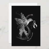 Hummingbird Holding White Ribbon Lung Cancer Aware Save The Date (Voorkant / Achterkant)