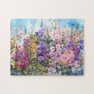 Hummingbird Hollyhock Heaven Puzzle Legpuzzel