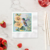 Hummingbird & Hollyhocks Papier & Doek Servetten (Insitu)