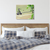 Hummingbird & Honey Bee Canvas Afdruk (Insitu (Slaapkamer))