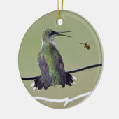 Hummingbird & Honey Bee Keramisch Ornament (Links)