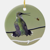 Hummingbird & Honey Bee Keramisch Ornament (Achterkant)