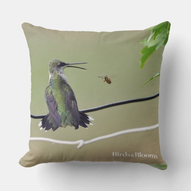 Hummingbird & Honey Bee Kussen (Voorkant)