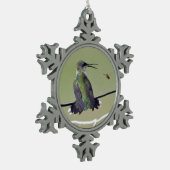 Hummingbird & Honey Bee Tin Sneeuwvlok Ornament (Links)