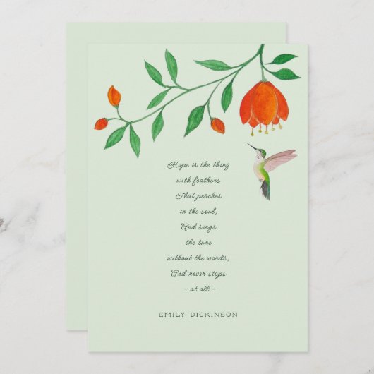 Hummingbird Hope Bedankkaart (Voorkant / Achterkant)