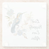 Hummingbird Hortensia Bloemen Glazen Onderzetter (Achterkant)