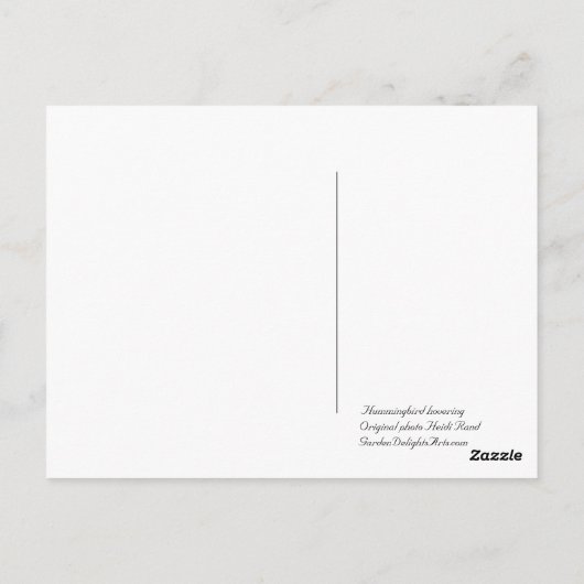 Hummingbird hovering briefkaart (Achterkant)