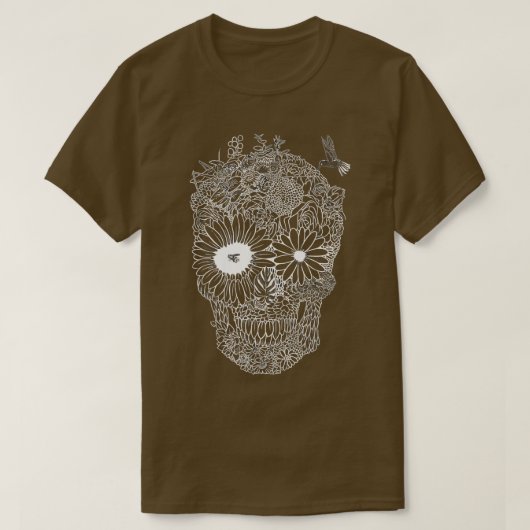 Hummingbird  human head skeleton Art  T-shirt (Design voorkant)