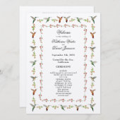 Hummingbird huwelijksprogramma (Voorkant / Achterkant)