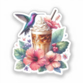 Hummingbird & Iced Coffee Sticker (Voorkant)