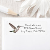 Hummingbird in air, aangepast adres etiket (Insitu)