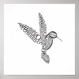 Hummingbird in Baskerville Poster
