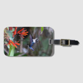 Hummingbird in Flight and Red Flowers Bagagelabel (Voorkant (horizontaal))