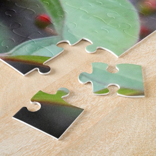 Hummingbird in Flight and Red Flowers Legpuzzel (Zijkant)