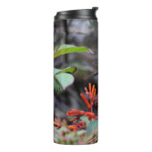 Hummingbird in Flight and Red Flowers Thermosbeker (Gedraaid links)